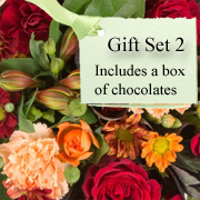 Florist Choice Vase Arrangement &amp; Chocolates Gift Set
