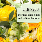 Florists Choice Basket, Balloon &amp; Chocolates Gift Set