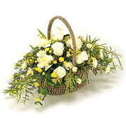 Lemon &amp; White Basket Arrangement